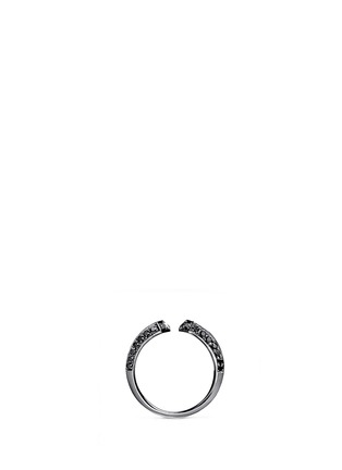 Front View - Click To Enlarge - CORE JEWELS - 'Crious' black diamond ruthenium plated 18k gold midi ring