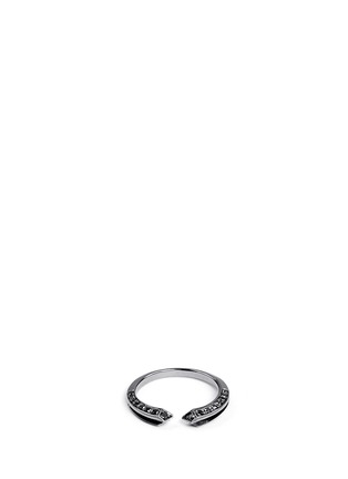 Main View - Click To Enlarge - CORE JEWELS - 'Crious' black diamond ruthenium plated 18k gold midi ring