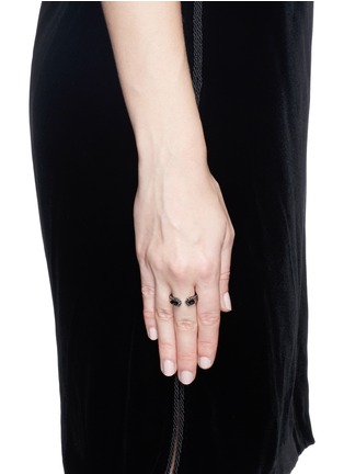 Figure View - Click To Enlarge - CORE JEWELS - 'Crious' black diamond ruthenium plated 18k gold ring