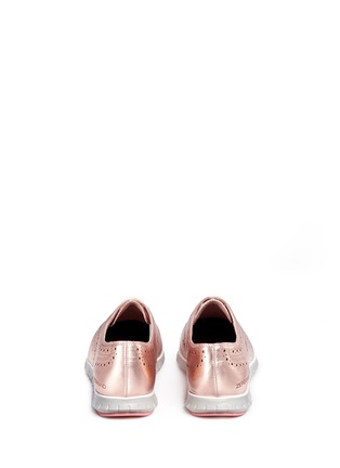 Back View - Click To Enlarge - COLE HAAN - 'ZerøGrand Wing' metallic leather Oxfords
