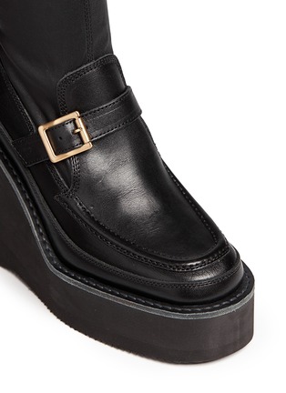 Detail View - Click To Enlarge - SACAI - Leather loafer wedge ankle boots