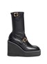 Main View - Click To Enlarge - SACAI - Leather loafer wedge ankle boots