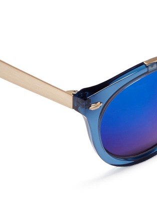 Detail View - Click To Enlarge - ANDERNE - 'Against All Odds' brushed metal temple acetate sunglasses