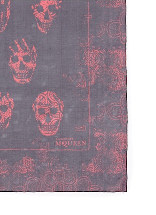 Detail View - Click To Enlarge - ALEXANDER MCQUEEN - Eaten skull print silk chiffon scarf