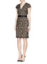 Figure View - Click To Enlarge - ST. JOHN - Contrast plume lace belted dress
