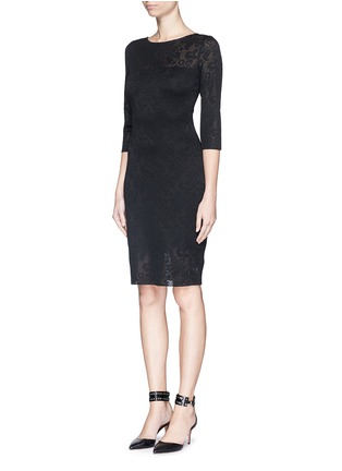 Front View - Click To Enlarge - ST. JOHN - Etched floral jacquard sheath dress