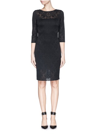 Main View - Click To Enlarge - ST. JOHN - Etched floral jacquard sheath dress