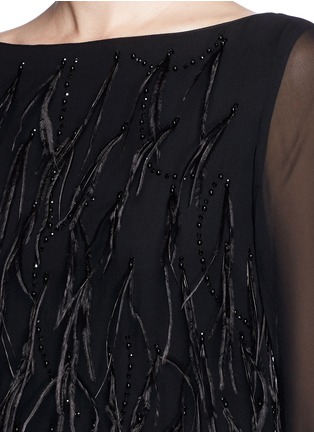 Detail View - Click To Enlarge - ST. JOHN - Hand beaded feather silk georgette top