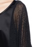 Detail View - Click To Enlarge - ST. JOHN - Sequin silk sleeve liquid satin top