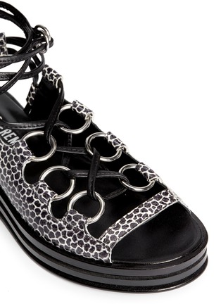 Detail View - Click To Enlarge - OPENING CEREMONY - 'Kali' multi ring lace-up flatform sandals