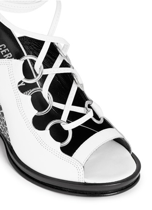 Detail View - Click To Enlarge - OPENING CEREMONY - 'Kali' multi ring lace-up wedge sandals