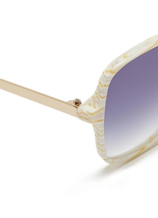 Detail View - Click To Enlarge - VICTORIA BECKHAM - 'Marine' stripe acetate square sunglasses
