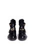 Front View - Click To Enlarge - BALENCIAGA - 'Ceinture' metal eyelet cutout leather Derby boots
