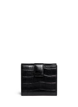 Back View - Click To Enlarge - ALEXANDER MCQUEEN - Skull croc embossed leather wallet