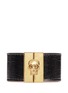 Main View - Click To Enlarge - ALEXANDER MCQUEEN - Skull clasp wide leather bracelet