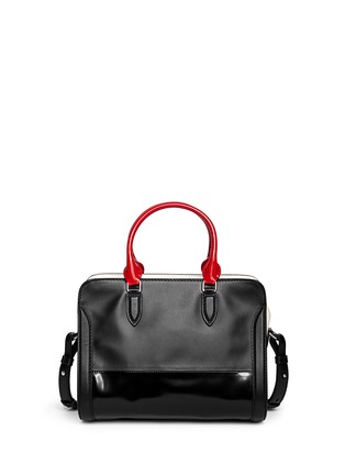 Back View - Click To Enlarge - ALEXANDER MCQUEEN - 'Padlock' small colourblock leather tote