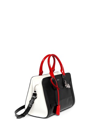 Front View - Click To Enlarge - ALEXANDER MCQUEEN - 'Padlock' small colourblock leather tote