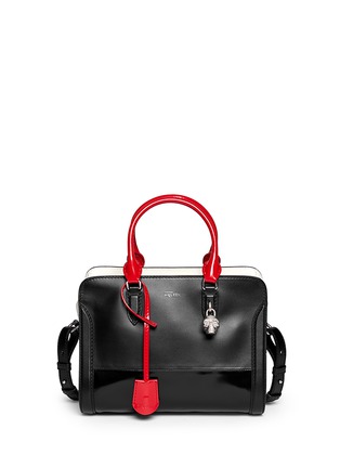 Main View - Click To Enlarge - ALEXANDER MCQUEEN - 'Padlock' small colourblock leather tote
