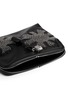 Detail View - Click To Enlarge - ALEXANDER MCQUEEN - 'Padlock' floral patchwork stud leather clutch