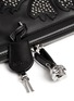 Detail View - Click To Enlarge - ALEXANDER MCQUEEN - 'Padlock' floral patchwork stud leather clutch