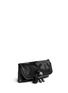 Figure View - Click To Enlarge - ALEXANDER MCQUEEN - 'Padlock' floral patchwork stud leather clutch