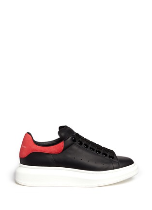 Main View - Click To Enlarge - ALEXANDER MCQUEEN - Leather combo lace sneakers