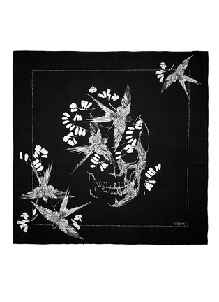 Main View - Click To Enlarge - ALEXANDER MCQUEEN - Swallow skull silk chiffon scarf