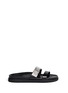 Main View - Click To Enlarge - ALEXANDER MCQUEEN - Crystal ornament leather slider sandals