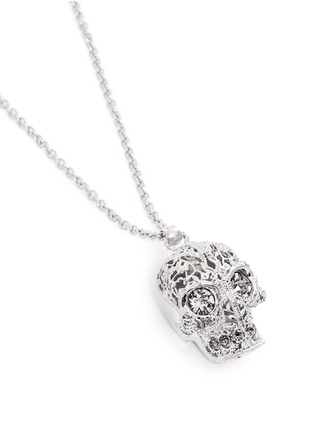 Detail View - Click To Enlarge - ALEXANDER MCQUEEN - Crystal filigree skull necklace