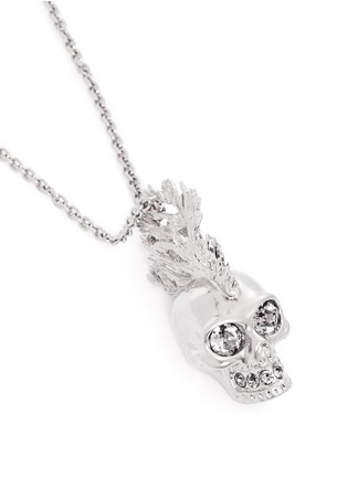 Detail View - Click To Enlarge - ALEXANDER MCQUEEN - Crystal punk fish skull necklace