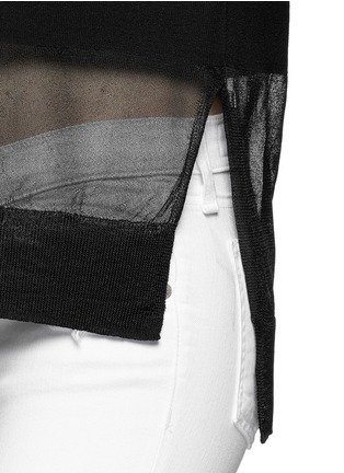 Detail View - Click To Enlarge - WHISTLES - Sheer bottom fine knit sweater
