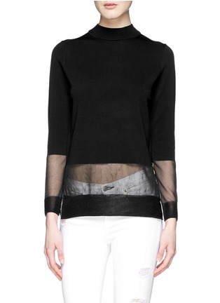 Main View - Click To Enlarge - WHISTLES - Sheer bottom fine knit sweater
