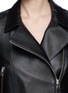 Detail View - Click To Enlarge - WHISTLES - Lamb leather zip biker jacket