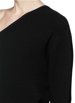 Detail View - Click To Enlarge - WHISTLES - 'Copacabana' blister knit asymmetric top