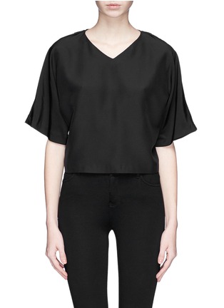 Main View - Click To Enlarge - WHISTLES - Cross split back silk crepe top
