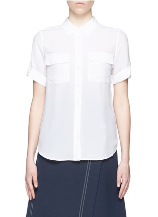 Main View - Click To Enlarge - EQUIPMENT - 'Slim Signature' short sleeve silk shirt
