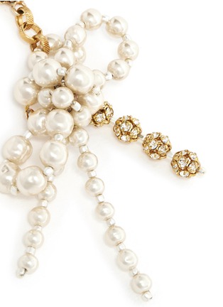 Detail View - Click To Enlarge - MIRIAM HASKELL - Crystal Baroque pearl bow drop earrings