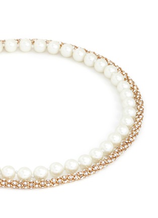 Figure View - Click To Enlarge - KENNETH JAY LANE - Glass pearl crystal pavé necklace
