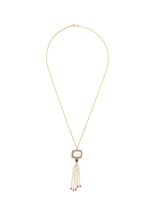 Main View - Click To Enlarge - AISHWARYA - Diamond ruby pearl gold alloy tassel pendant necklace