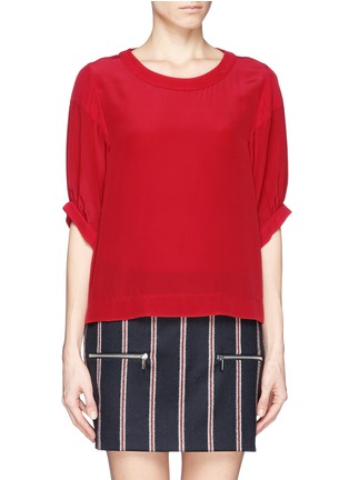 Main View - Click To Enlarge - SEE BY CHLOÉ - Calvary twill trim silk georgette blouse