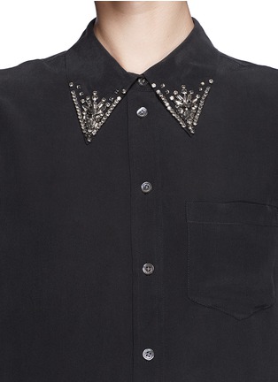 Detail View - Click To Enlarge - EQUIPMENT - 'Reese' Jewel collar silk shirt
