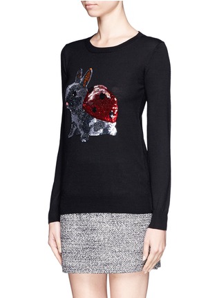 Front View - Click To Enlarge - MARKUS LUPFER - 'Bunny Bird' sequin Emma sweater