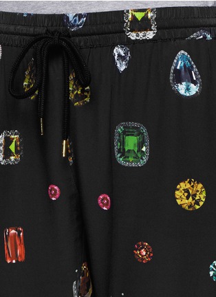 Detail View - Click To Enlarge - MARKUS LUPFER - Jewel print silk jogging pants