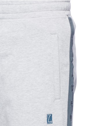 Detail View - Click To Enlarge - LANVIN - Ribbon trim cotton jogging pants