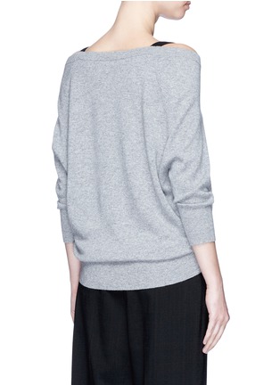 Back View - Click To Enlarge - THEORY - 'Saline B' cold shoulder cashmere cardigan