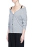 Front View - Click To Enlarge - THEORY - 'Saline B' cold shoulder cashmere cardigan