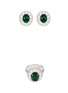 Main View - Click To Enlarge - LC COLLECTION JADE - Diamond jade 18k white gold scallop ring and earrings set