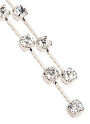 Detail View - Click To Enlarge - KENNETH JAY LANE - Linear glass crystal asymmetric clip earrings