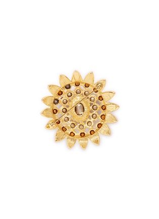 Detail View - Click To Enlarge - KENNETH JAY LANE - Glass crystal gold plated floral brooch
