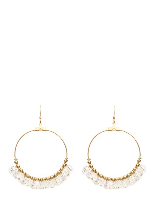 Main View - Click To Enlarge - KENNETH JAY LANE - Resin bead gold plated hoop earrings